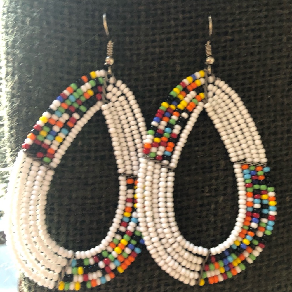 Glass bead handmade earrings.